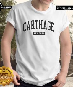 Official Carthage New York NY vintage athletic sports T-shirt featuring classic design and vibrant colors.