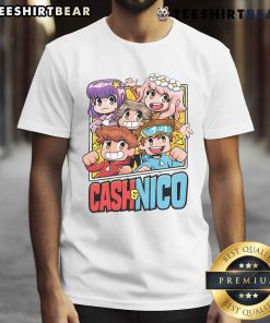 Official Cash And Nico Crew T-Shirt featuring vibrant graphics and a comfortable fit, perfect for fans of the duo.