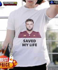 Official Cj Fogler Cam Skattebo Saved My Life T-Shirt featuring bold graphics and a comfortable fit for fans.