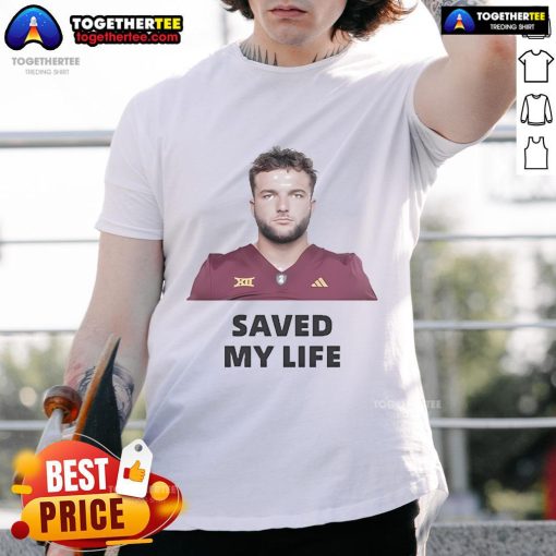 Official Cj Fogler Cam Skattebo Saved My Life T-Shirt featuring bold graphics and a comfortable fit for fans.