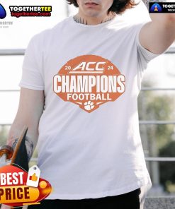 Official Clemson Tigers 2024 ACC Football Conference Champions T-Shirt featuring team colors and logo, perfect for fans.