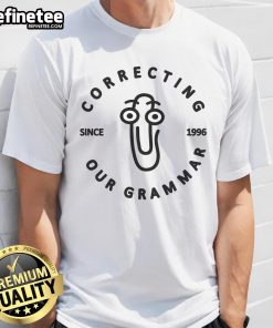 Official Microsoft Clippy T-Shirt for grammar lovers, featuring 'Correcting Your Grammar Since 1996' design.