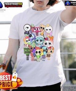 Official Dandy World Characters T-Shirt featuring vibrant designs of beloved characters from Dandy World.