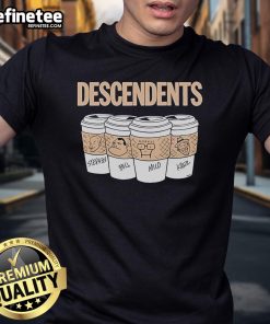 Alt Text: Official Descendents Stephen Bill Mild Karl 4 Mugs 2024 T-Shirt featuring iconic band graphics and vibrant colors.