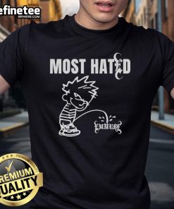 Official Emmure Most Hated T-Shirt featuring bold graphic design, perfect for fans of the band and metal music enthusiasts.