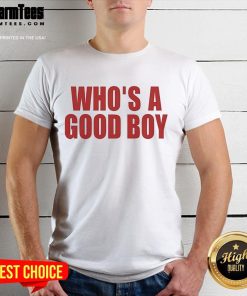 Official Ernest Who's A Good Boy T-Shirt featuring a playful dog graphic, perfect for pet lovers and casual wear.