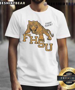 Official Fort Hays State Tiger Town T-Shirt featuring vibrant school colors and logo, perfect for fans and students.