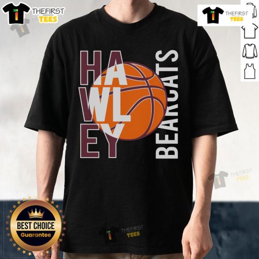 Official Hawley Bearcat Booster Club Bearcats Basketball T-Shirt featuring team colors and logo for fans and supporters.