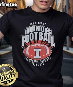 Official Illinois Fighting Illini Men's Navy 100 Years of Football T-Shirt featuring team logo and commemorative design.