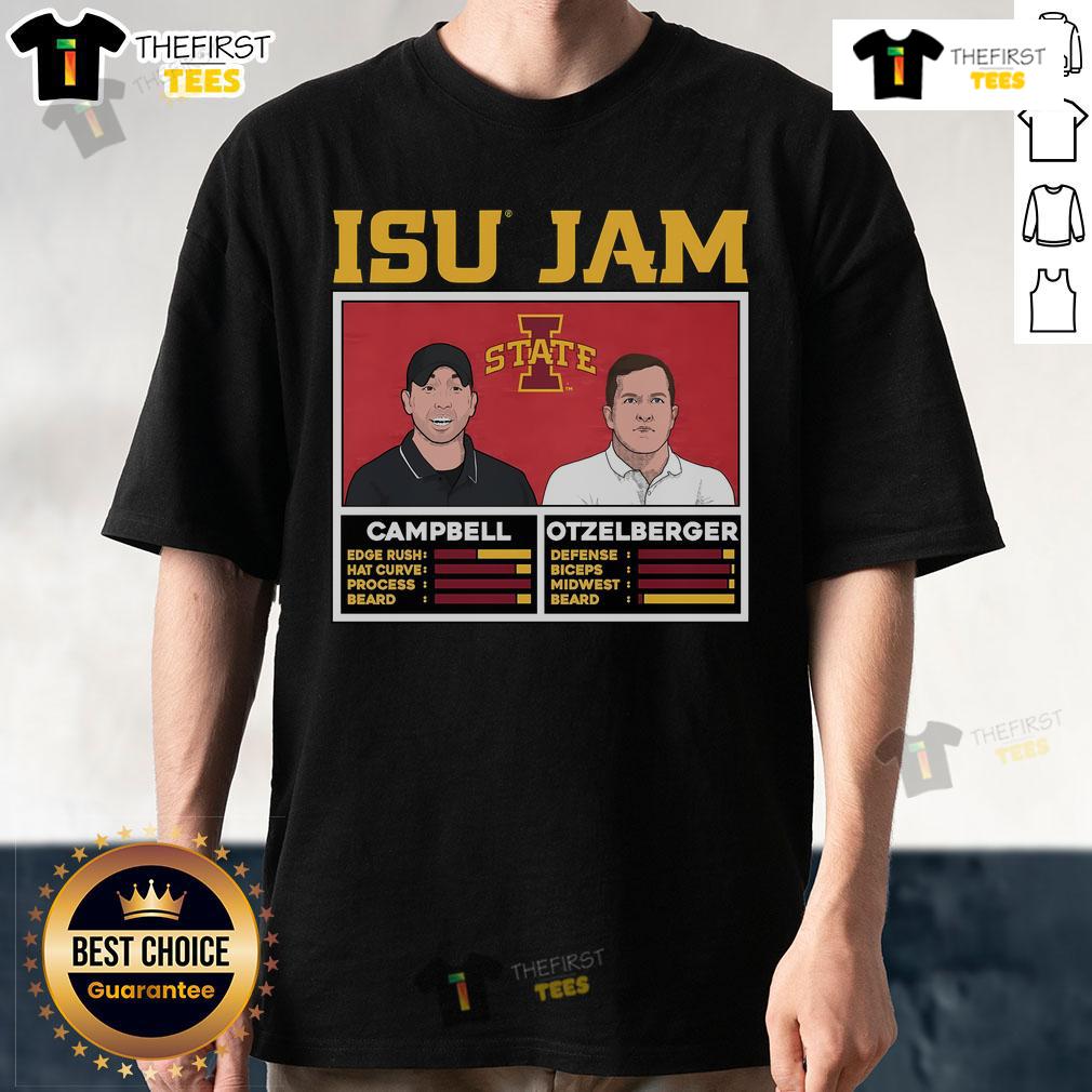 Official Isu Jam Matt Campbell Tj And Tj Otzelberger T Shirt Official ISU Jam Matt Campbell T.J. Otzelberger T-Shirt featuring bold team graphics and colors, perfect for fans.