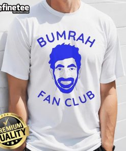 Official Jasprit Bumrah Fan Club T-Shirt featuring vibrant graphics and the player's name, perfect for cricket enthusiasts.