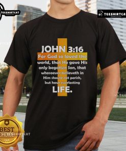 Official John 3:16 KJV Bible Verse T-Shirt featuring a bold scripture design on a comfortable fabric.