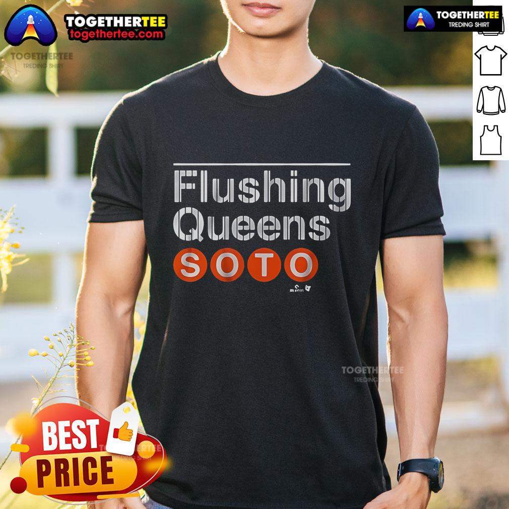 Official Juan Flushing Queens Soto Subway Platform Sign T Shirt Official Juan Soto Subway Platform Sign T-Shirt featuring a vibrant design celebrating the star player from Flushing, Queens.