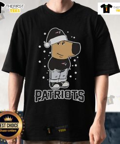 Official Just A Chill Guy Chill with New England Patriots Christmas T-Shirt, perfect for festive football fans.
