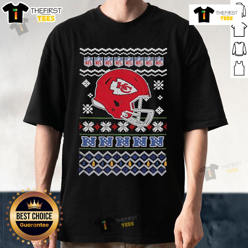 Official Kansas City Chiefs Nfl Football Christmas Helmet T Shirt Official Kansas City Chiefs NFL Football Christmas helmet t-shirt featuring festive design for fans.