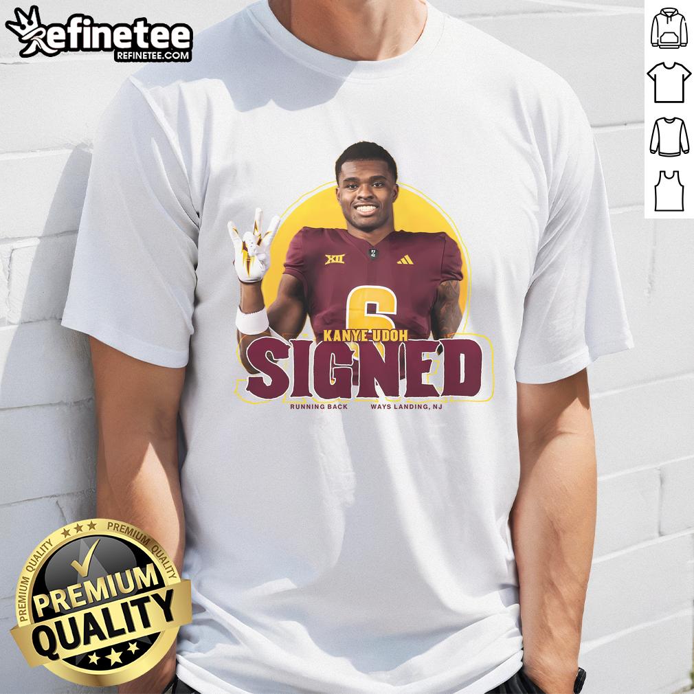 Official Kanye Udoh Signned Running Back Mays Landing Nj T Shirt Official Kanye Udoh Signed Running Back T-Shirt from Mays Landing, NJ featuring bold graphics and athlete signature.