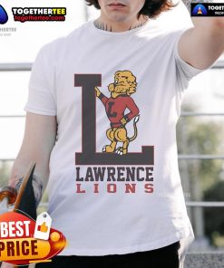 Alt Text: Official Lawrence Lions Big L Baseball T-Shirt featuring bold team logo, perfect for fans and players.