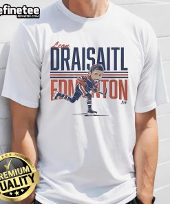 Official Leon Draisaitl Center Ice Caricature T-Shirt featuring vibrant graphics of the NHL star in action.