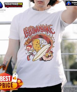 Official Less Than Jake Creme French Fry Guy T-Shirt featuring vibrant artwork of the iconic character on a stylish tee.