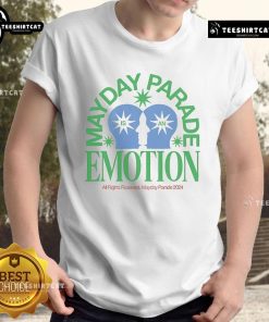 Official Mayday Parade Is An Emotion 2024 T-Shirt featuring vibrant design and band logo, perfect for fans and collectors.