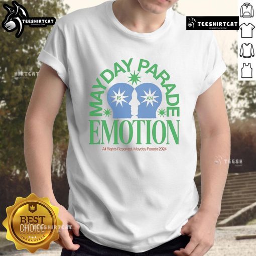 Official Mayday Parade Is An Emotion 2024 T-Shirt featuring vibrant design and band logo, perfect for fans and collectors.