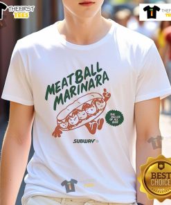 Official Meatball Marinara T-Shirt featuring 'The Baller Of All Subs' design, perfect for sandwich lovers and foodies.
