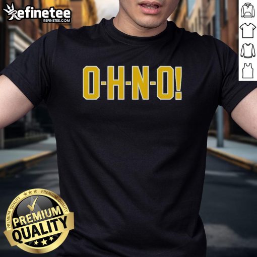 Official Michigan Wolverines O-H-N-O T-Shirt featuring vibrant colors and team logo, perfect for fans and game day.