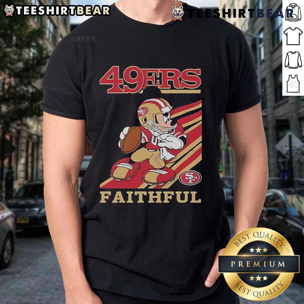 Official Mickey Mouse San Francisco 49Ers Faithful Slogan T Shirt Alt Text: Official Mickey Mouse San Francisco 49ers Faithful slogan T-shirt featuring vibrant graphics and team colors.