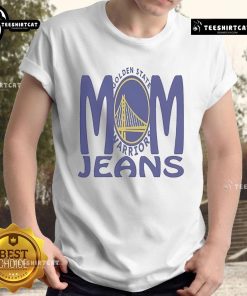 Alt Text: Official Mom Jeans Golden State Warriors T-Shirt featuring a stylish design and vibrant team colors for fans.
