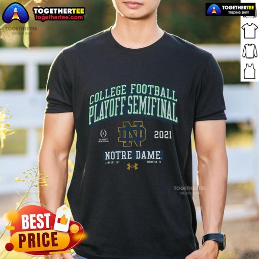 Official Notre Dame Fighting Irish 2020 College Football Playoff Bound T-Shirt featuring team logo and playoff graphics.