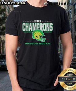 Alt Text: Official Oregon Ducks 2024 Big Ten Football Conference Champions Locker Room T-Shirt featuring team logo and colors.