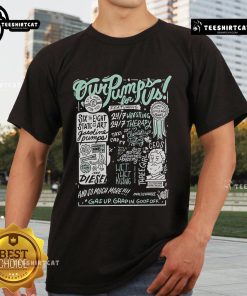 Official Our Pumps For Us Deluxe Blue T-Shirt featuring bold graphic design and comfortable fit for casual wear.