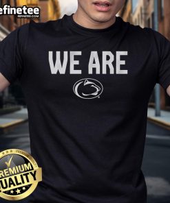 Official Penn State Football Slogan 'We Are' T-Shirt in navy blue, showcasing school pride and team spirit.