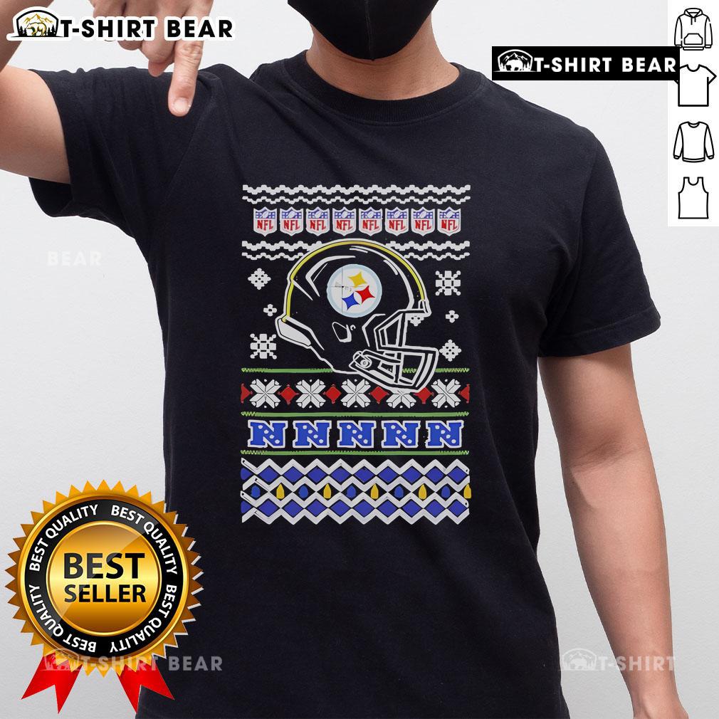 Official Pittsburgh Steelers Nfl Football Christmas Helmet T Shirt Official Pittsburgh Steelers NFL Football Christmas Helmet T-Shirt featuring festive design and team colors for fans.