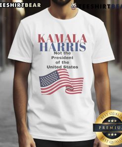 Kamala Harris Not The President Of The United States 2025 T-Shirt featuring bold graphic design and vibrant colors.