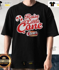 Alt Text: Official Raise A Little Cane Raising Canes T-Shirt featuring vibrant logo and comfortable design for fans.