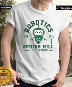 Alt Text: Official Robotics Spring Hill High School 24 25 T-Shirt featuring vibrant design and school logo for robotics enthusiasts.