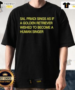 Sal Priadi T-shirt featuring a golden retriever dreaming of being a human singer, perfect for music and dog lovers.