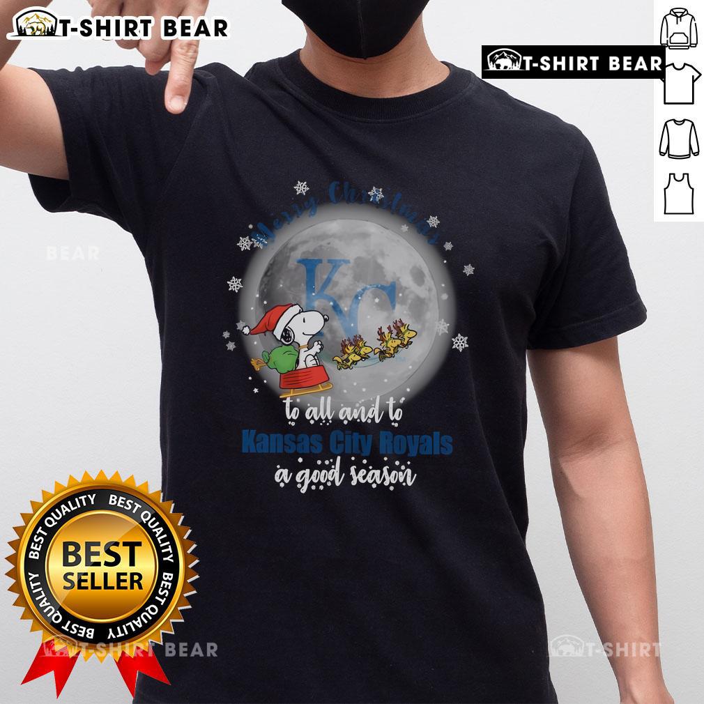 Official Santa Snoopy Merry Christmas To All And To Kansas City Royals A Good Season T-Shirt Official Santa Snoopy Merry Christmas T-Shirt for Kansas City Royals fans celebrating the holiday season.