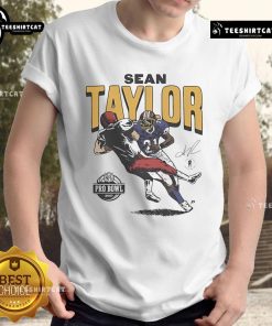 Official Sean Taylor Washington Commanders Homage 2007 Pro Bowl caricature t-shirt featuring vibrant graphic design.