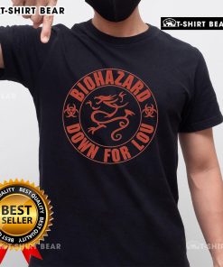 Official Sick Of It All Biohazard and Down For Lou T-Shirt featuring bold graphic design and vibrant colors.