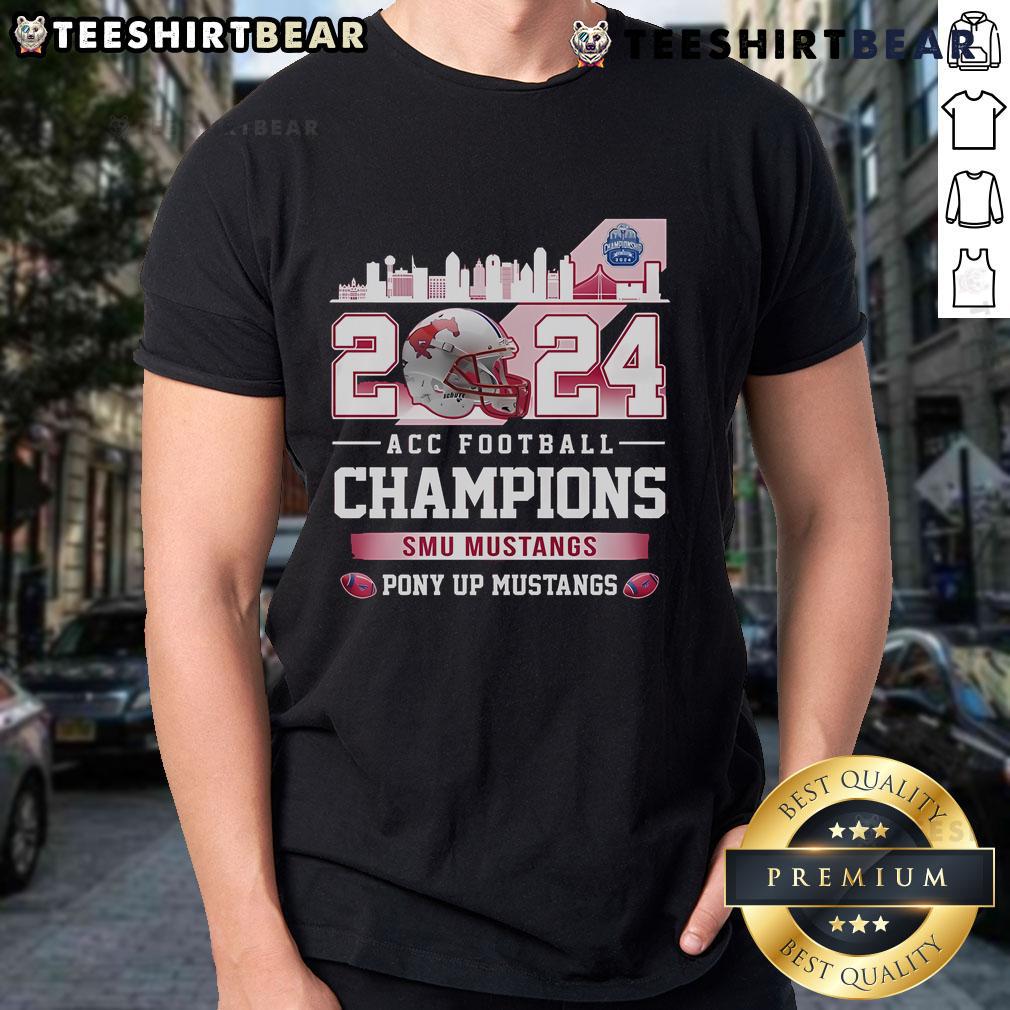 Official SMU Mustangs ACC Football Champions Proud 2024 Pony Up Mustangs T-Shirt Official SMU Mustangs ACC Football Champions 2024 T-shirt showcasing pride with 'Pony Up Mustangs' design.