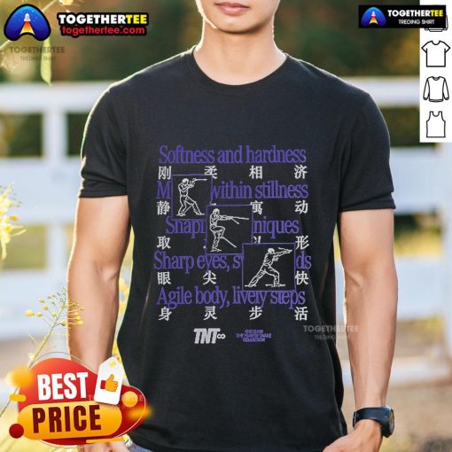 Official Softness And Hardness T-Shirt featuring Agile Body Livery Steps design for comfort and style.