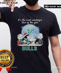 South Florida Bulls Christmas T-shirt featuring Peanut characters, celebrating the holiday spirit in style.