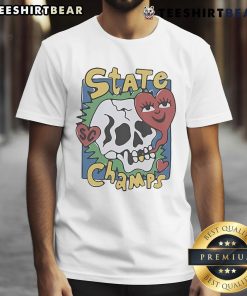 Official State Champs Skull Heart T-Shirt featuring a bold graphic design and vibrant colors, perfect for fans.