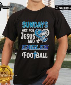 Official Sunday Are For Jesus And Philadelphia Eagles T-Shirt featuring bold graphics and team colors for fans.