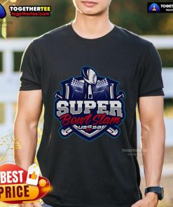 Official Super Bowl LIX Slam Football Rings T-Shirt for Feb 8-9, 2025, featuring vibrant graphics and USSSA logo.