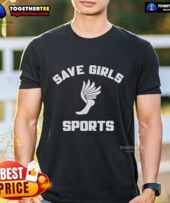 Official Taylor And Kaitlyn Save Girls Sports California School T-Shirt featuring bold graphics supporting girls' athletics.
