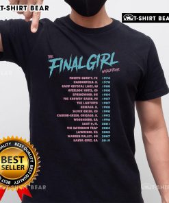 Official The Final Girl World Tour T-Shirt featuring a bold graphic design and vibrant colors, perfect for fans.