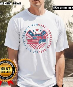 Alt Text: Official Trumps Removal Snowflake Service Est 2025 President T-Shirt featuring bold graphic design and political humor.